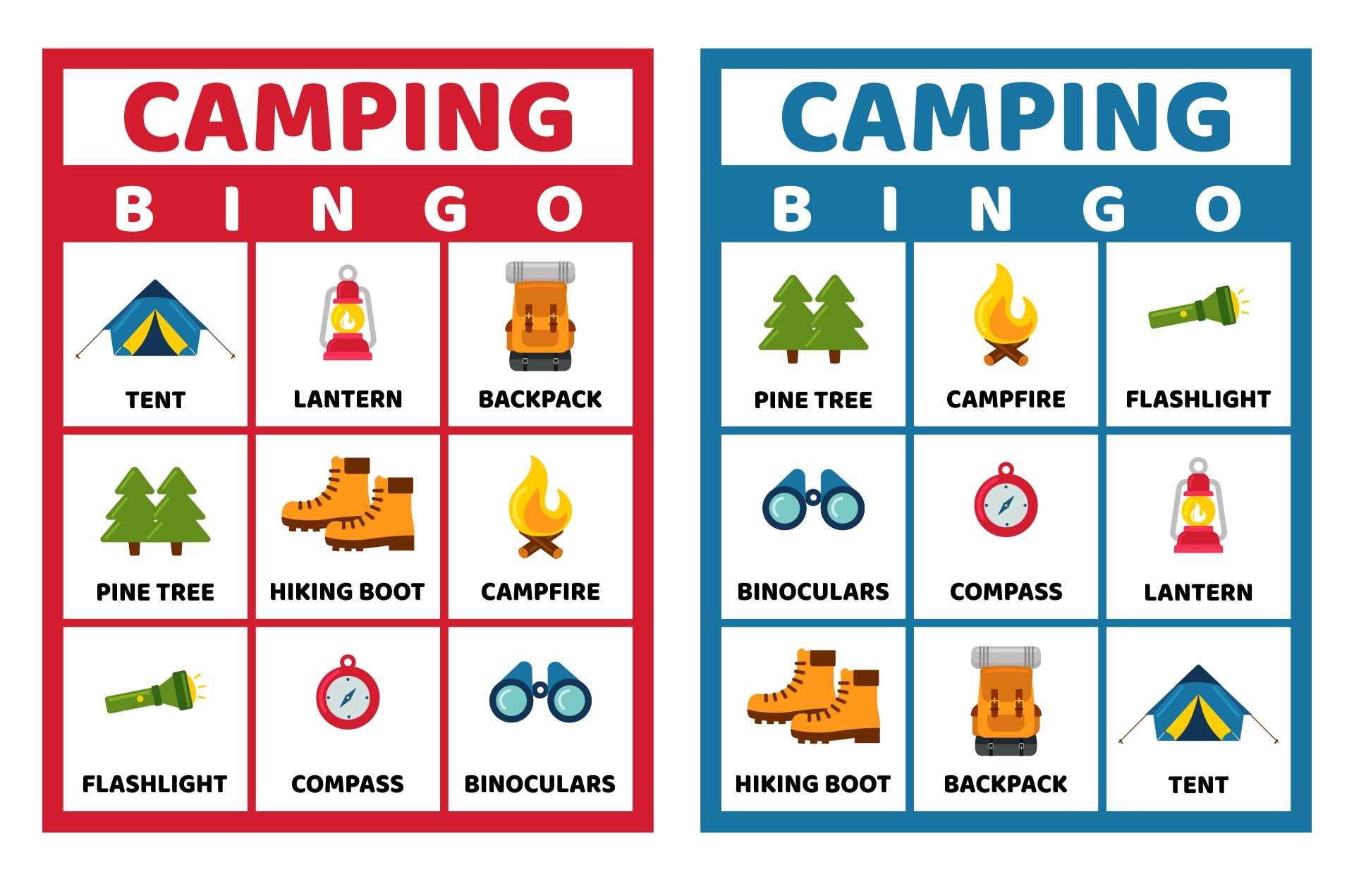 Camping Bingo Cards 10 Free PDF Printables Printablee Worksheets Library