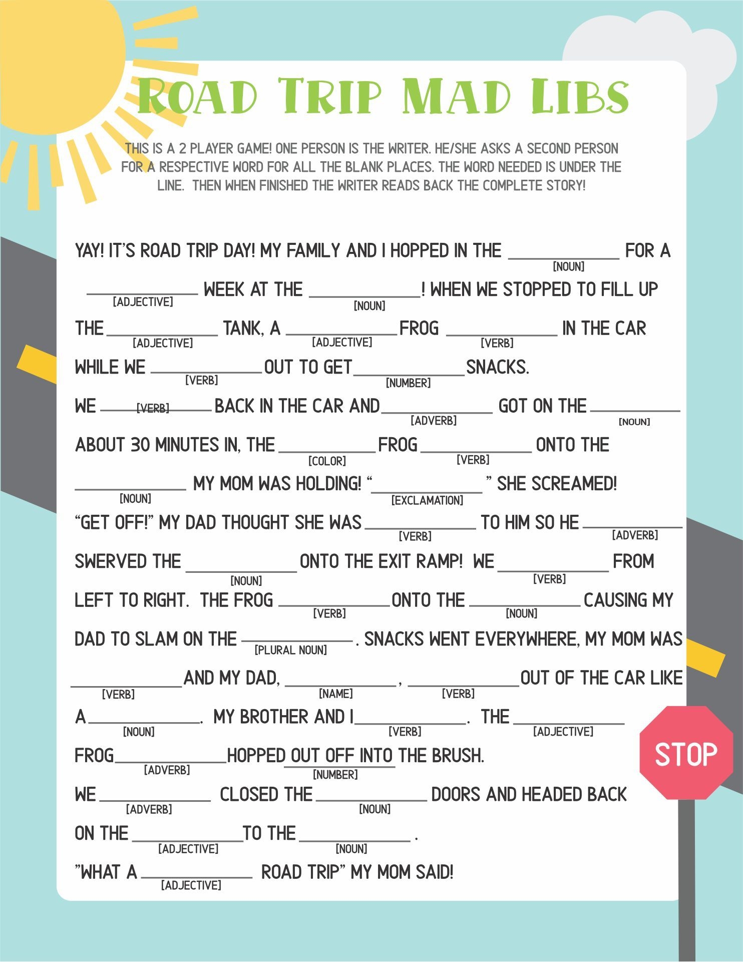 Camping Mad Libs 20 Free PDF Printables Printablee Worksheets Library