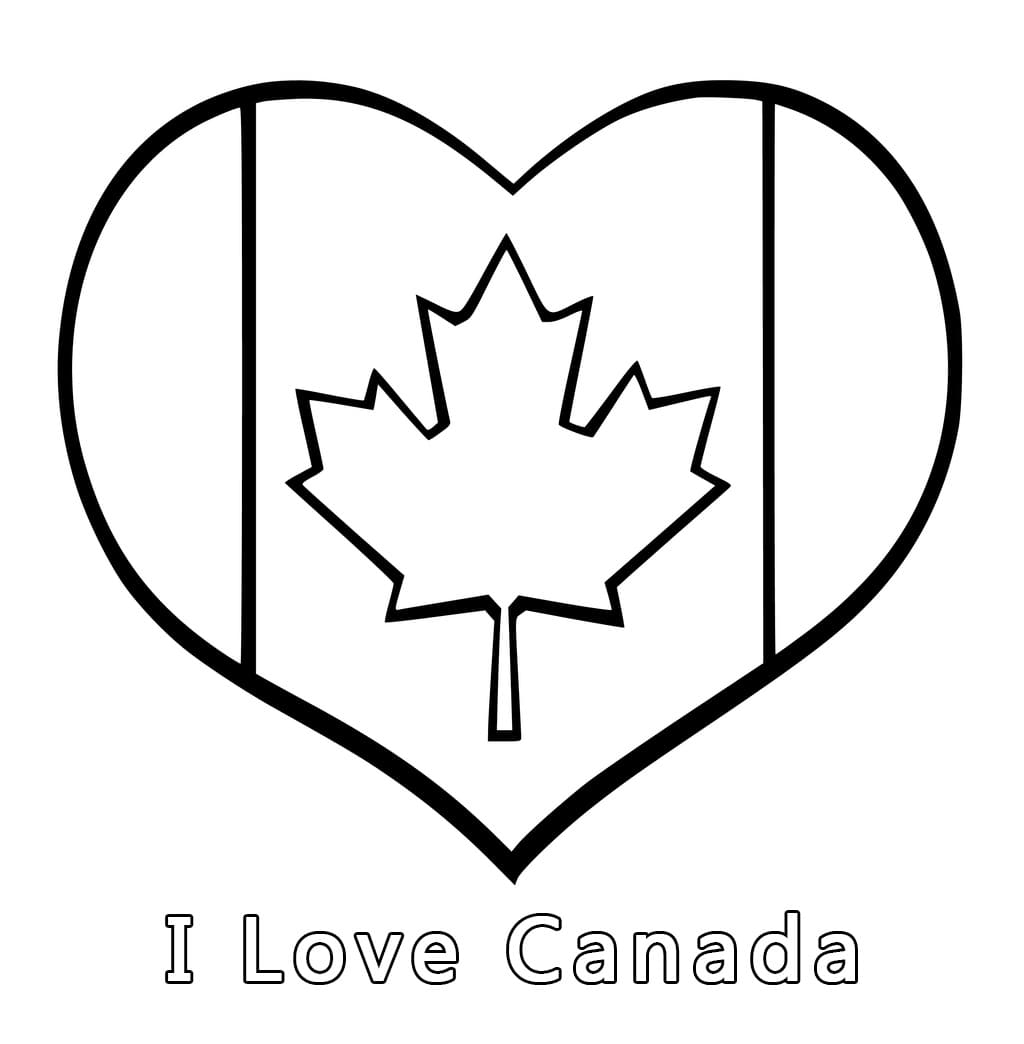 Canada Day I Love Canada Coloring Page Download Print Or Color Online For Free