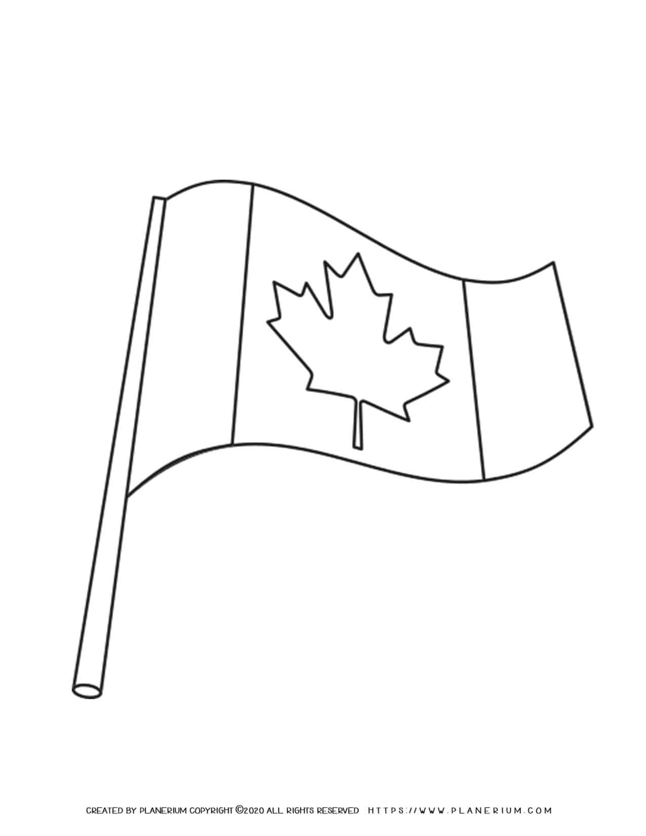Canada Flag Free Coloring Page Planerium