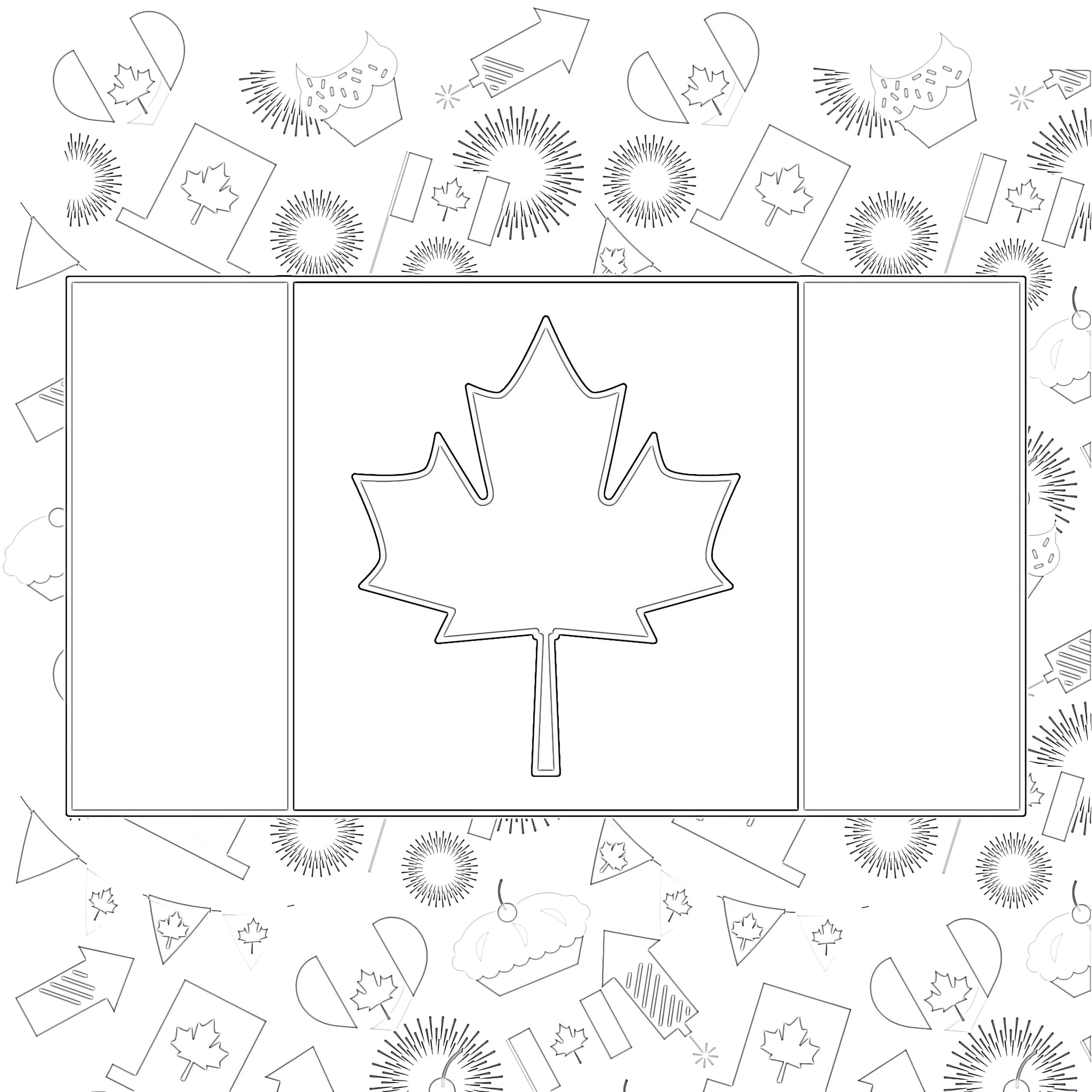 Canadian Flag Colouring Coloring Pages Mimi Panda