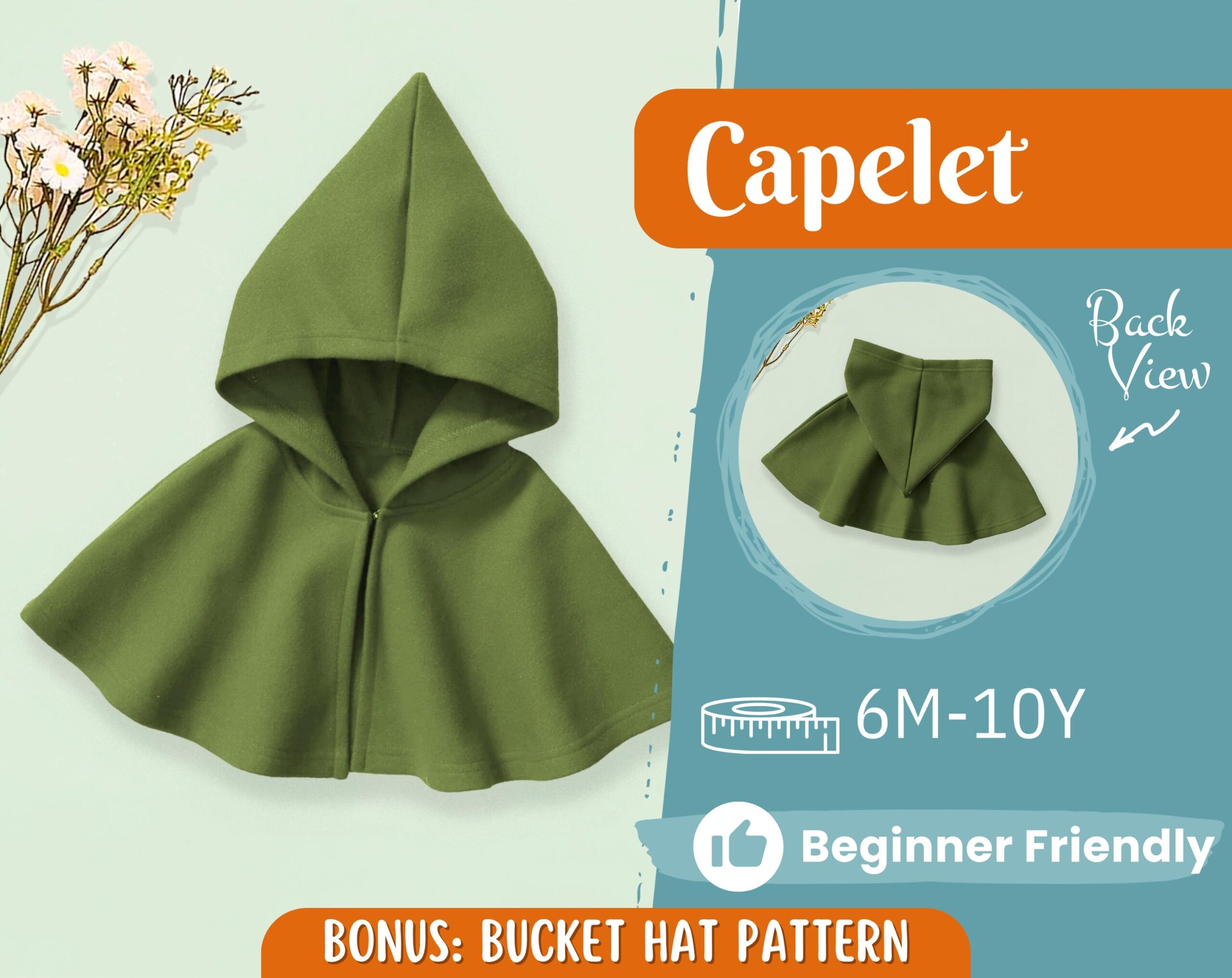 Cape Sewing Pattern For Kids Capelet Pattern Kids Pattern Easy PDF Pattern Beginner Pattern Sewing Pattern Toddlers Baby Pattern Etsy