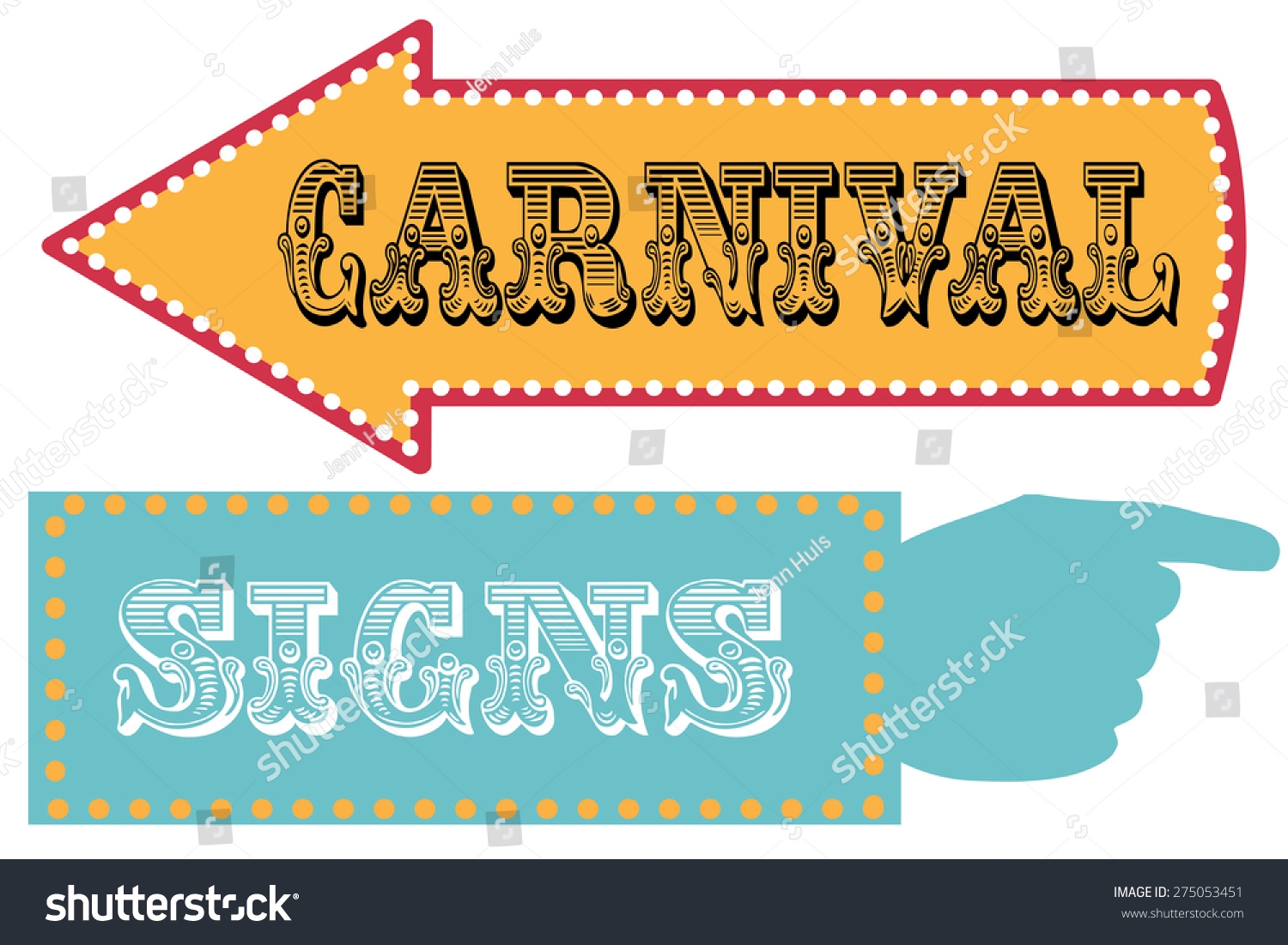 Carnival Sign Template Direction Signs Arrow Stock Vector Royalty Free 275053451 Shutterstock
