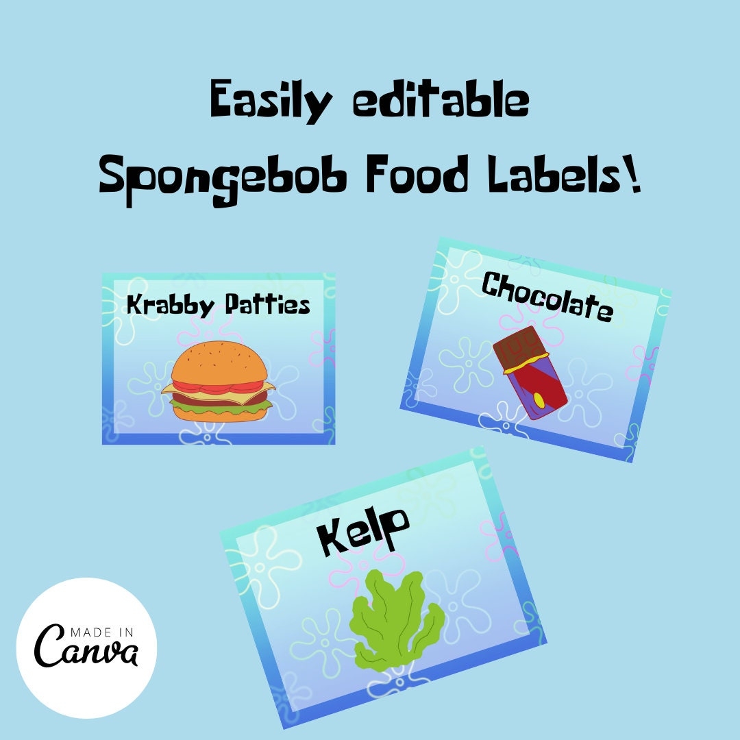 Cartoon Under The Sea Food Labels Set Of 22 Printable PNG PDF JPG Party Decorations Instant Download Digital Files Etsy