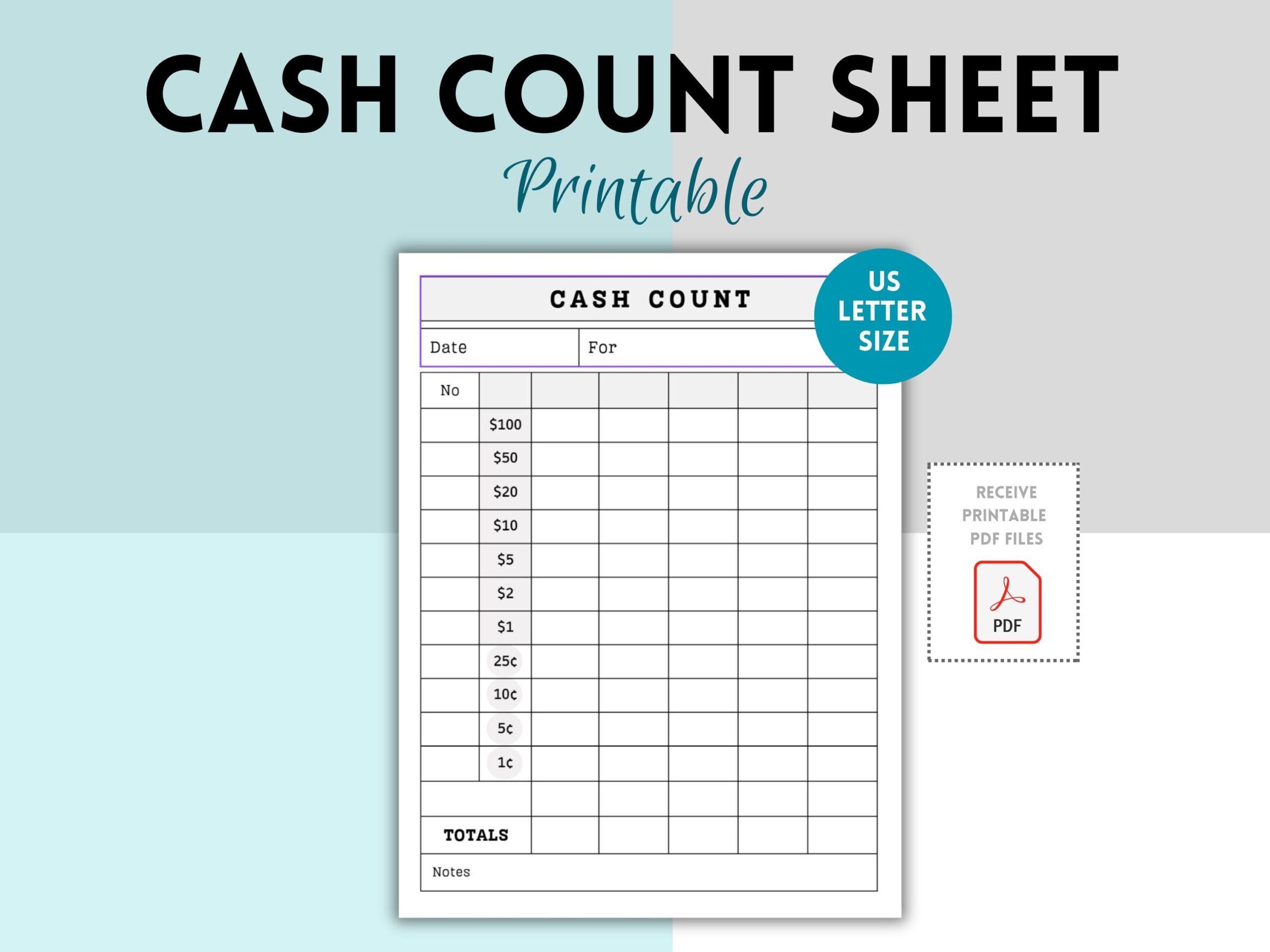 Cash Breakdown Count Deals Sheet