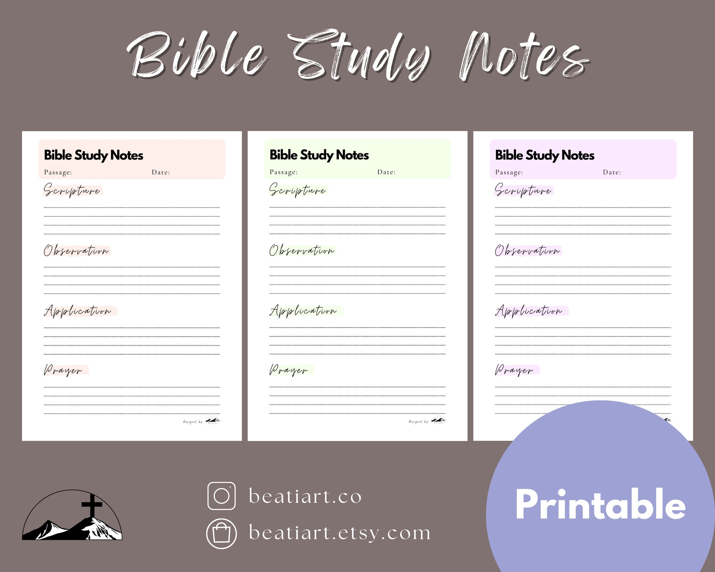 Catholic Bible Study Notes printable Etsy