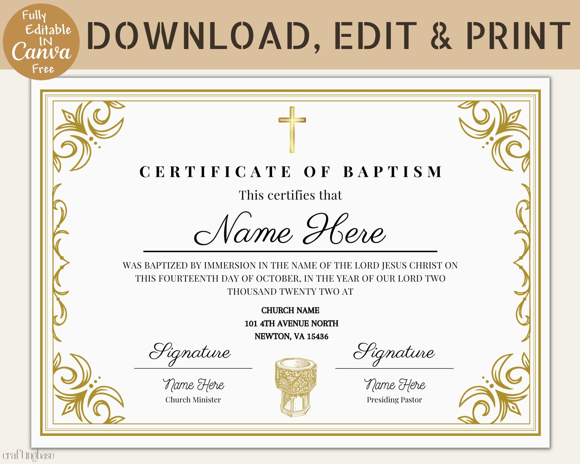 Catholic Certificate Etsy