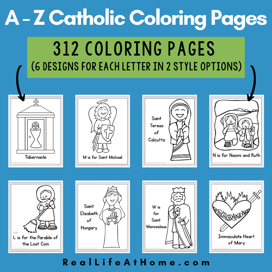 Catholic Coloring Pages For A Z Set Of 312 Religious Coloring Pages