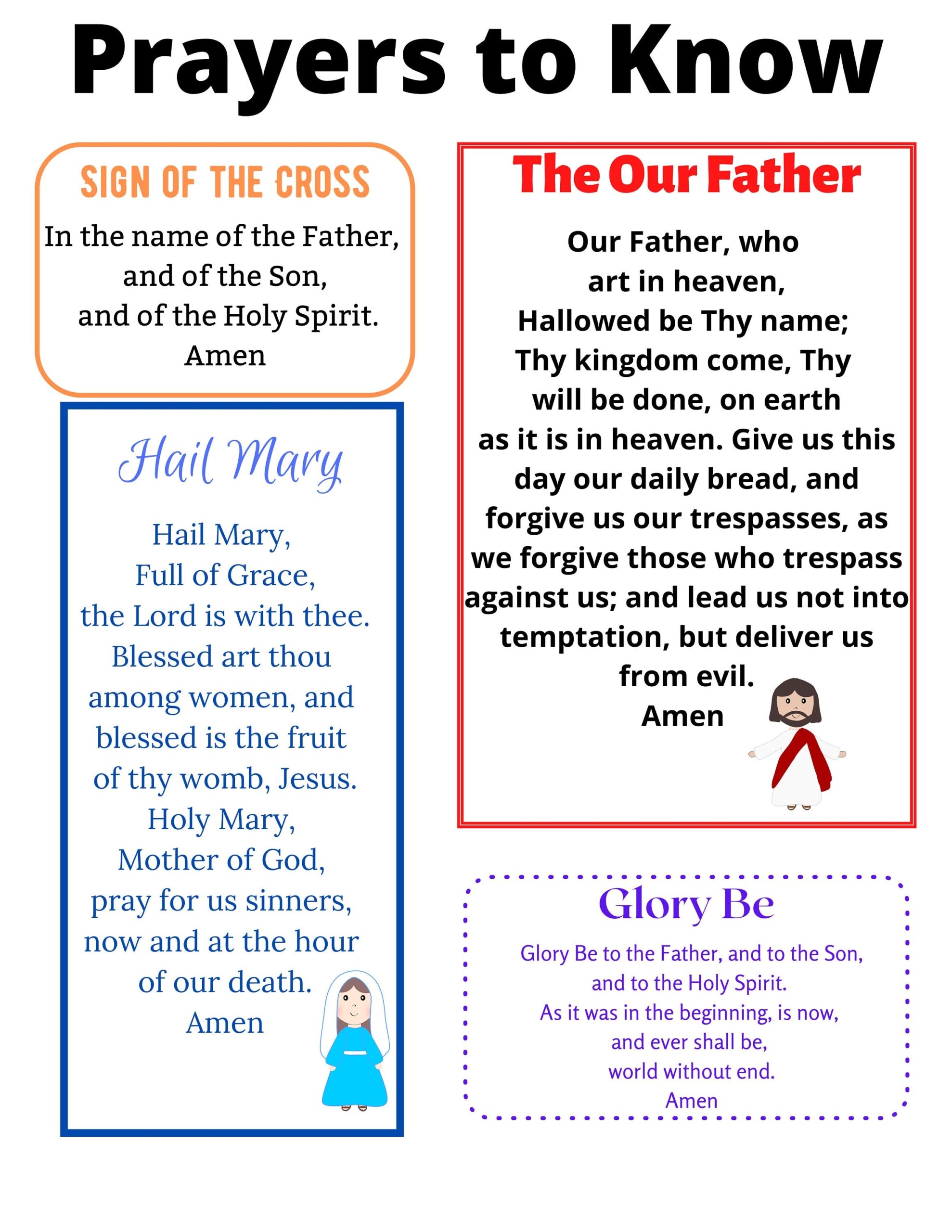 Catholic Prayers Printable Prayers For Children Common 
