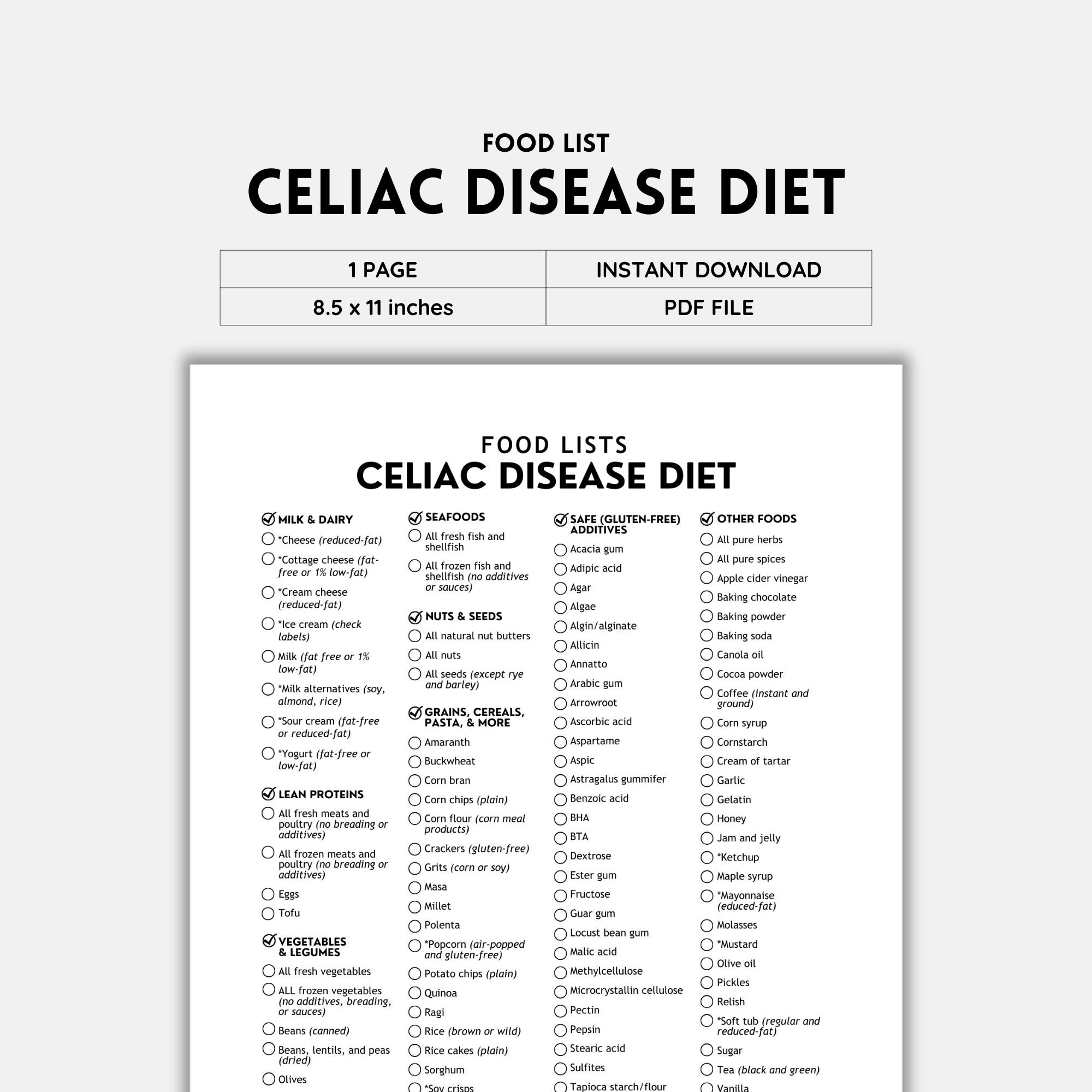 Celiac Disease Gluten Free Grocery Lists Food Lists Shopping Worksheets Library