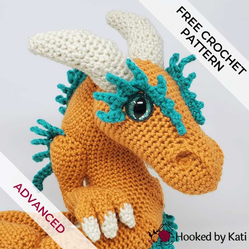 Charlie The Celestial Dragon Free Crochet Pattern Hooked By Kati
