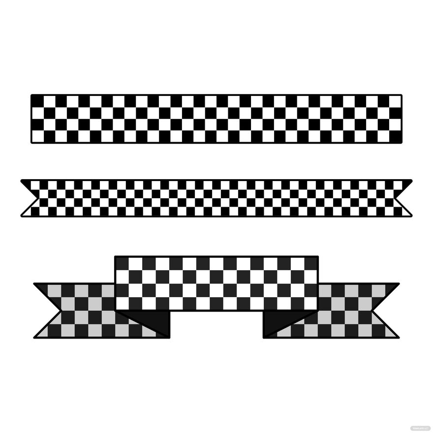 Checkered Flag Ribbon Vector In Illustrator SVG JPG EPS PNG Download Template