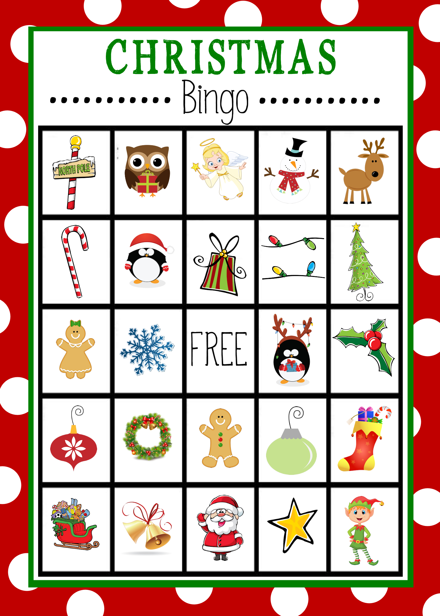 Free Christmas Bingo Printable