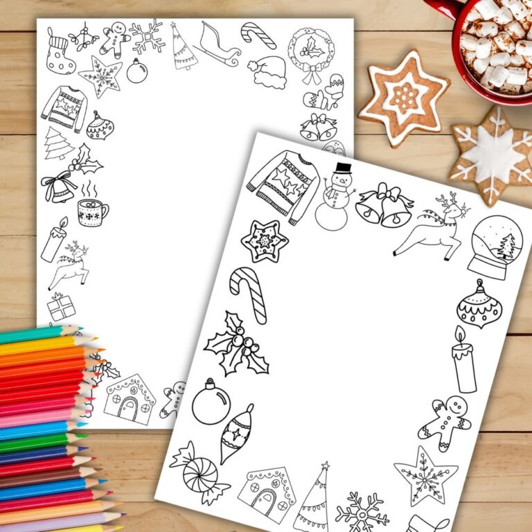 Christmas Border Paper Free Printable Hand Lettered Printables