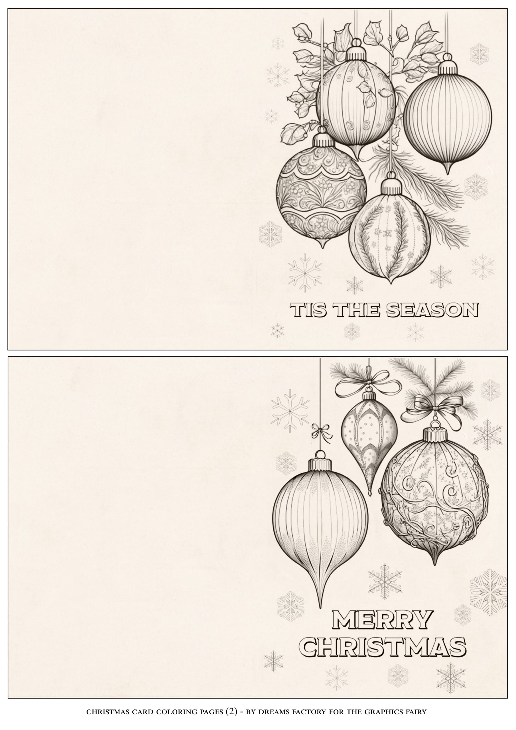 Christmas Card Coloring Pages The Graphics Fairy