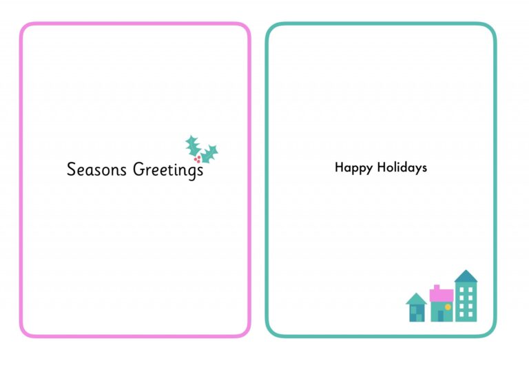 Christmas Card Inserts With Small Images Printable Teaching 