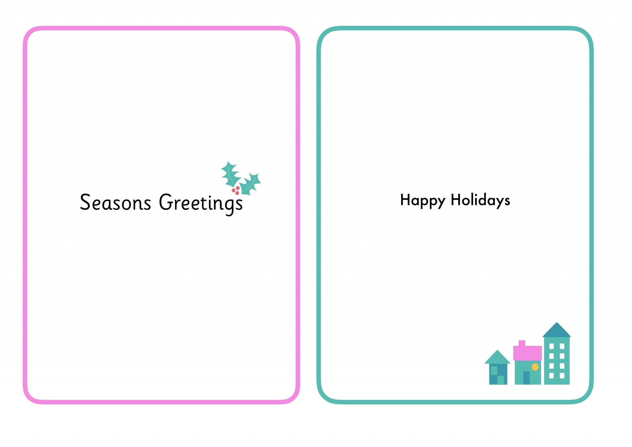 Christmas Card Inserts With Small Images Printable Teaching 