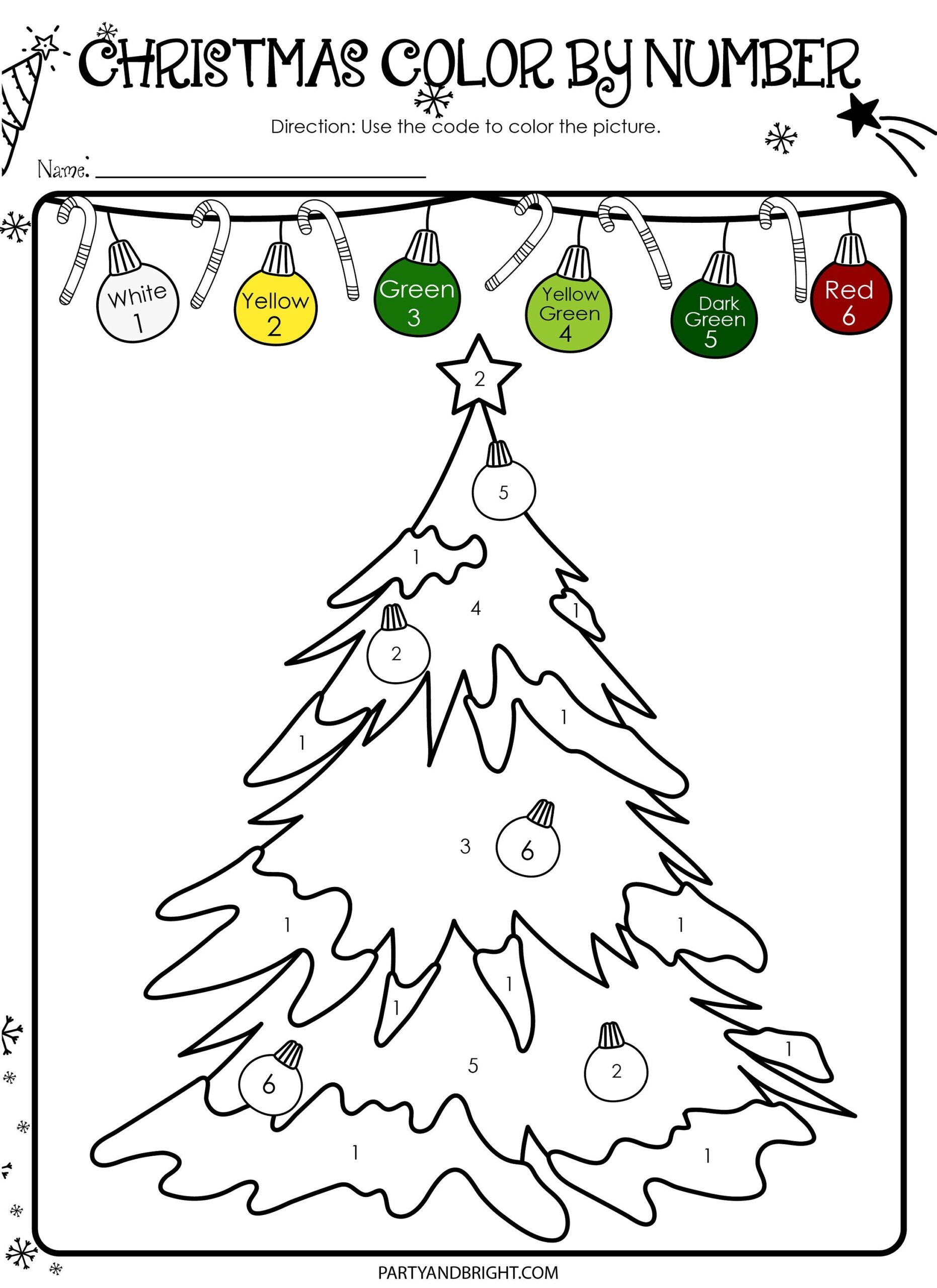 Christmas Color By Number Free Printable