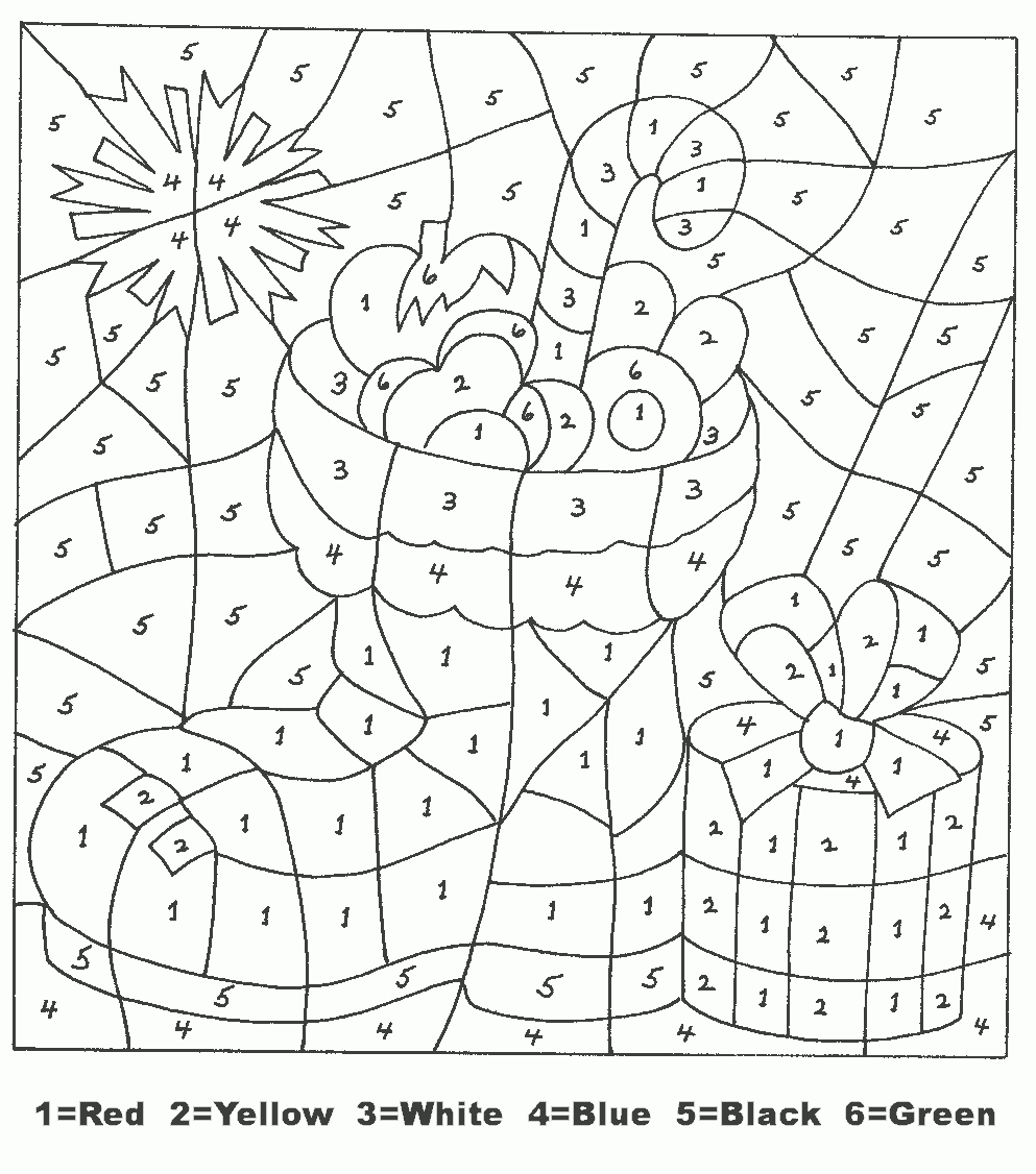 Christmas Color By Number Printables Printable Coloring Pages Worksheets Library