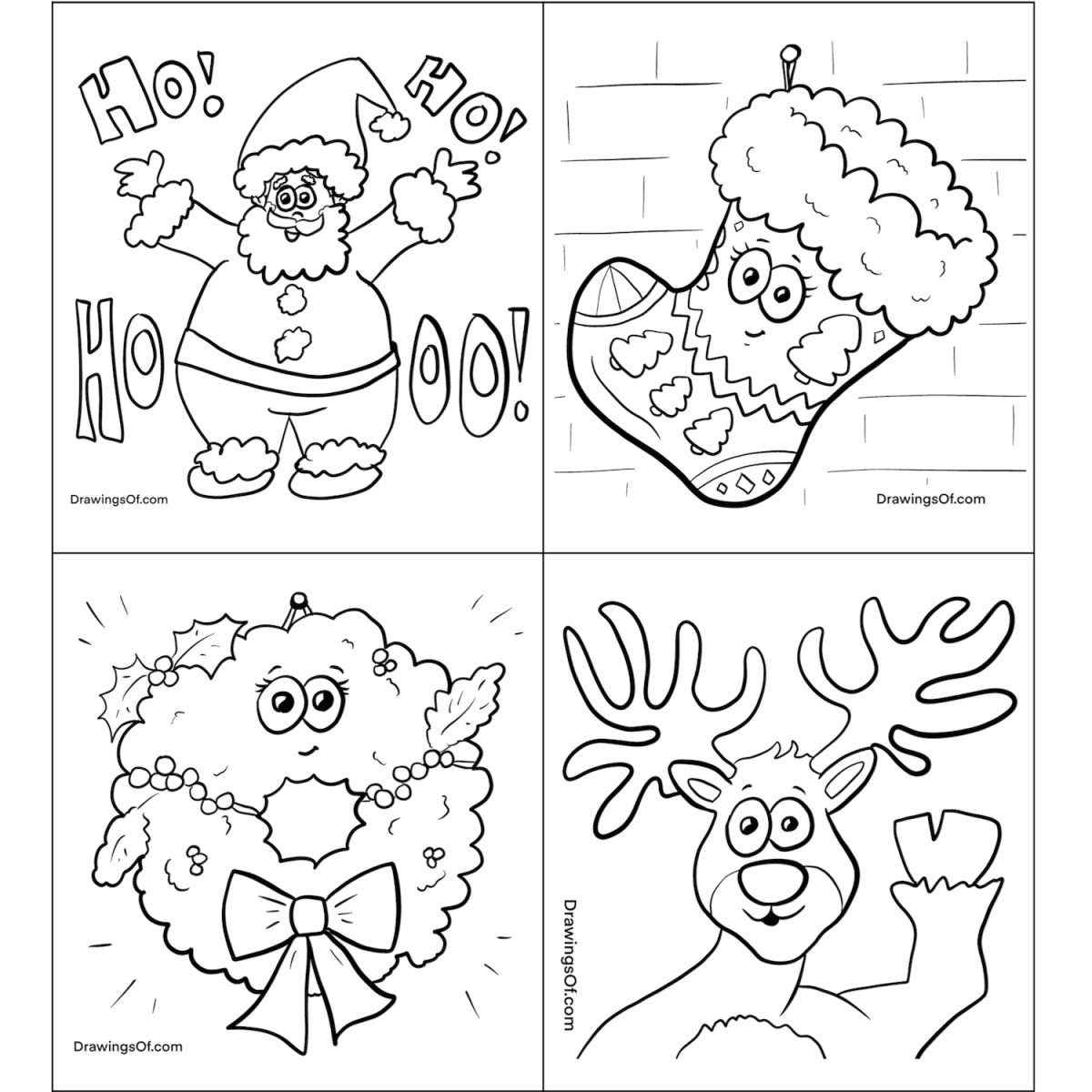 Free Printable Christmas Cards Coloring Pages