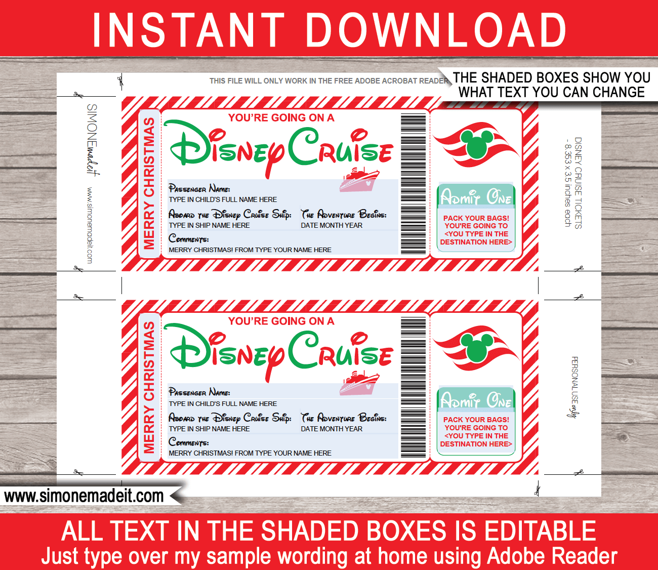 Free Printable Cruise Ticket Template