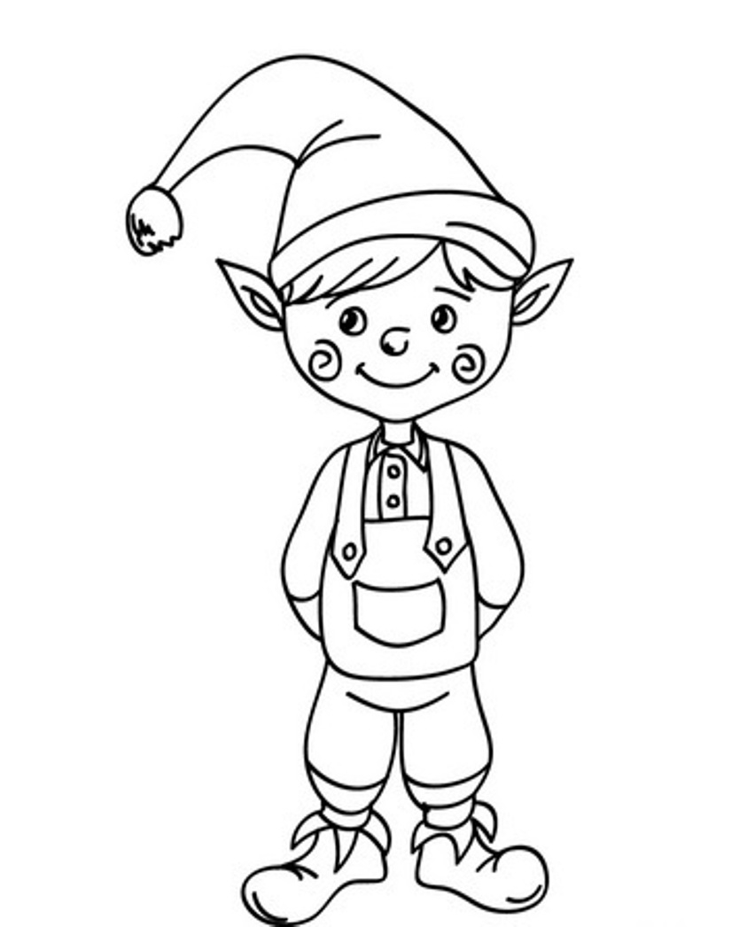 Christmas Elf Coloring Pages Printable Coloring Pages FREE