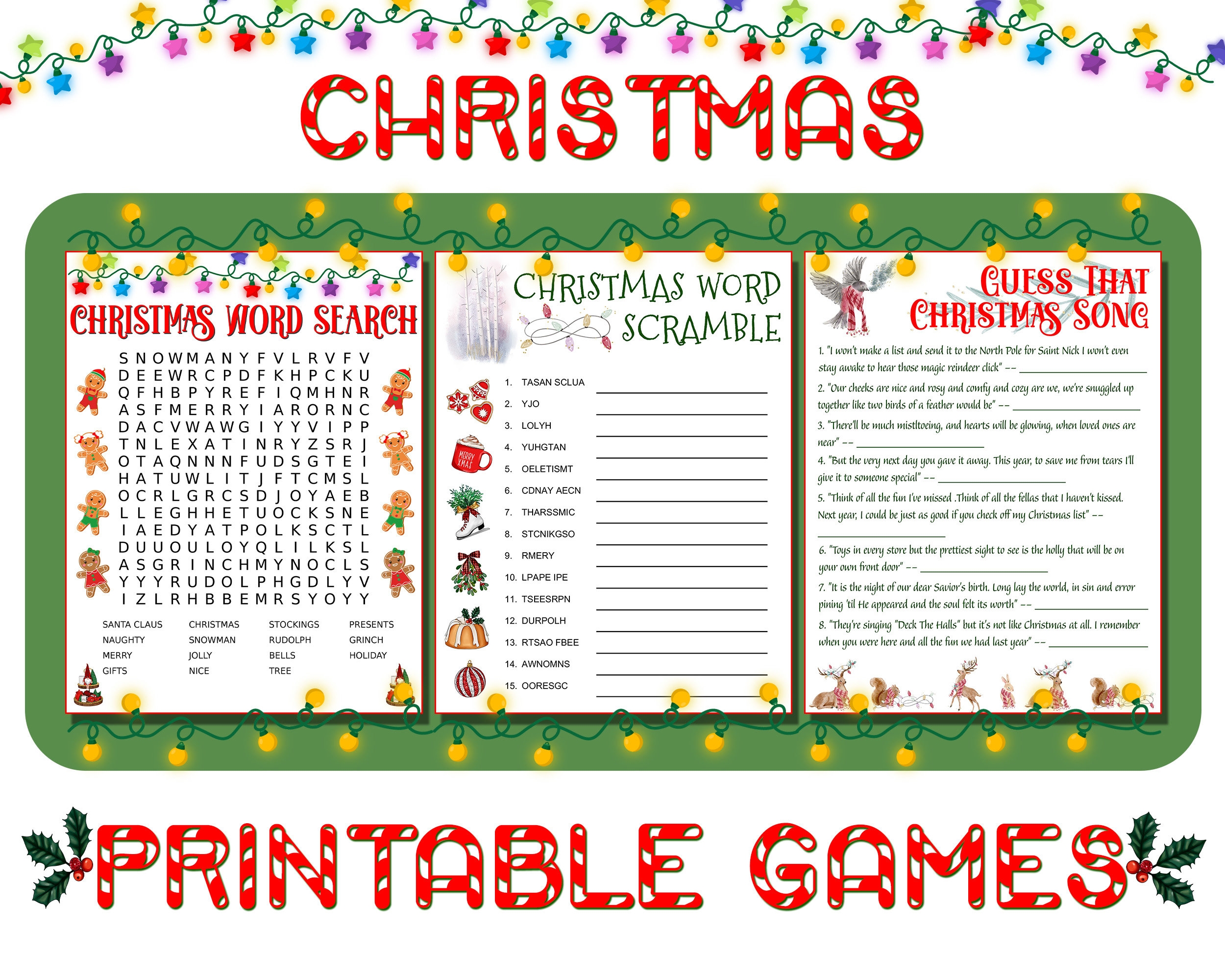 Free Printable Christmas Word Games