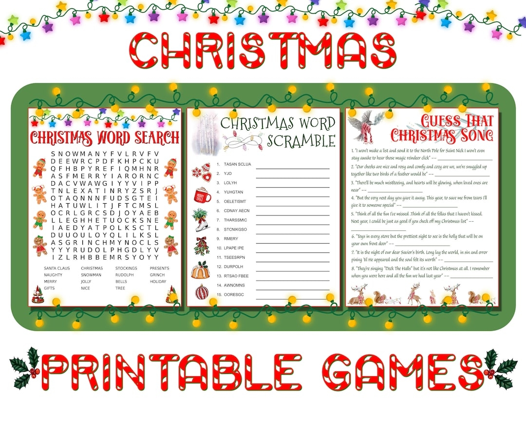 Free Printable Christmas Games Pdf