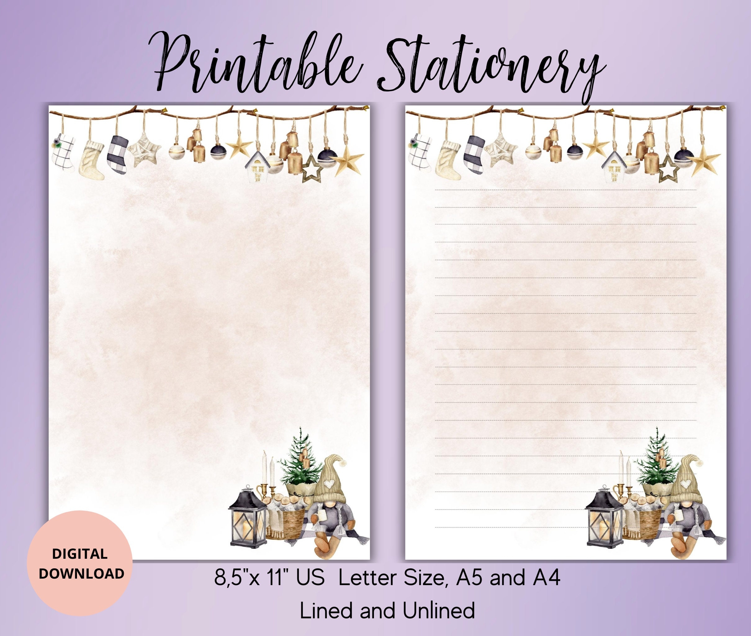 Printable Christmas Stationery Free