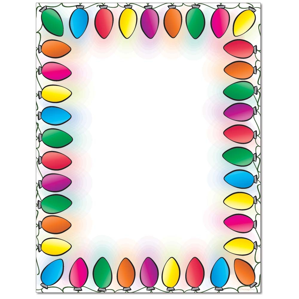 Christmas Lights Border Paper Holiday Lights Paper