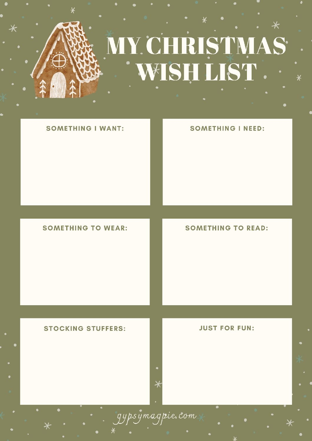 Christmas List Free Printable Gypsy Magpie