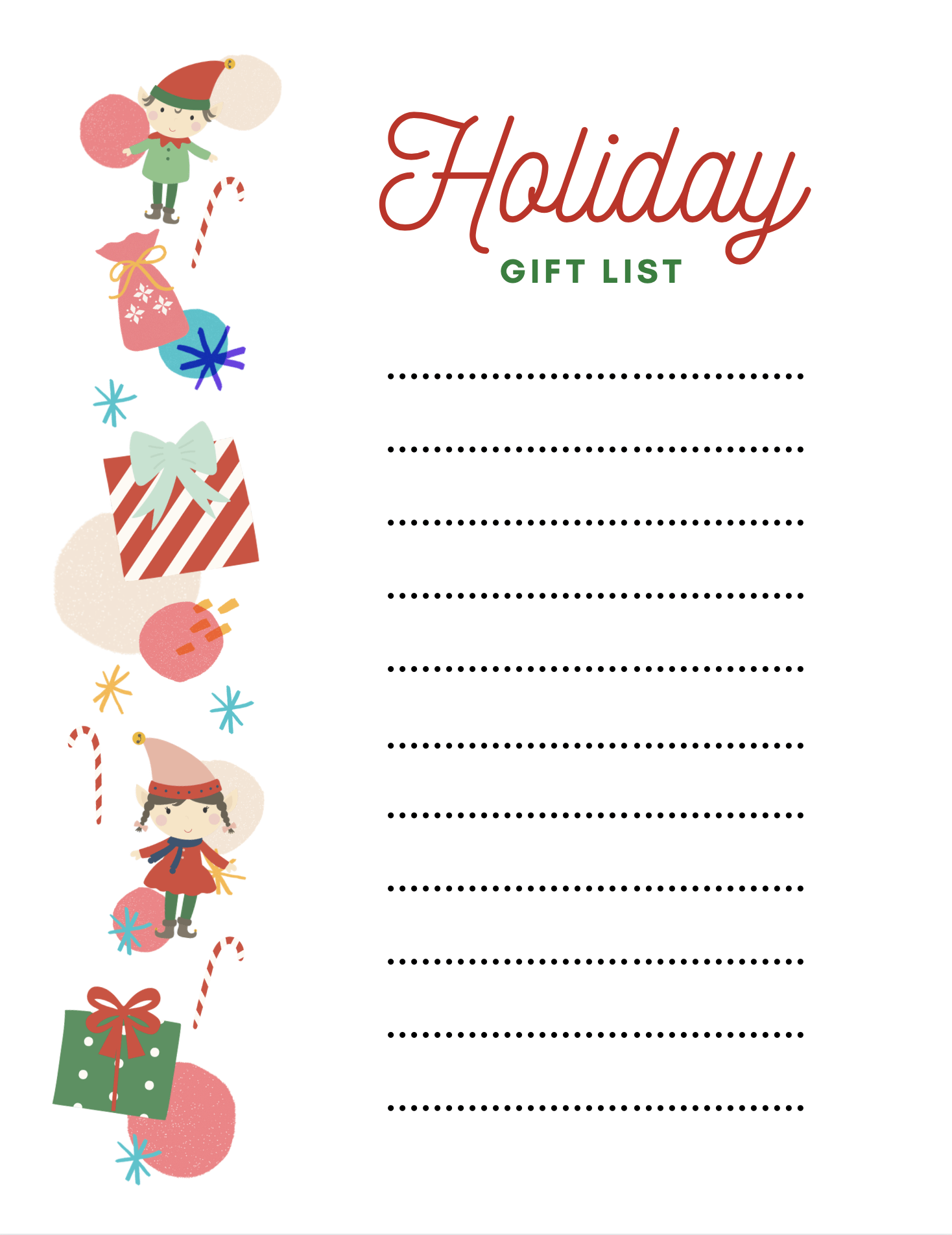 Christmas List Template 9 FREE Gorgeous Printables Make Life Lovely