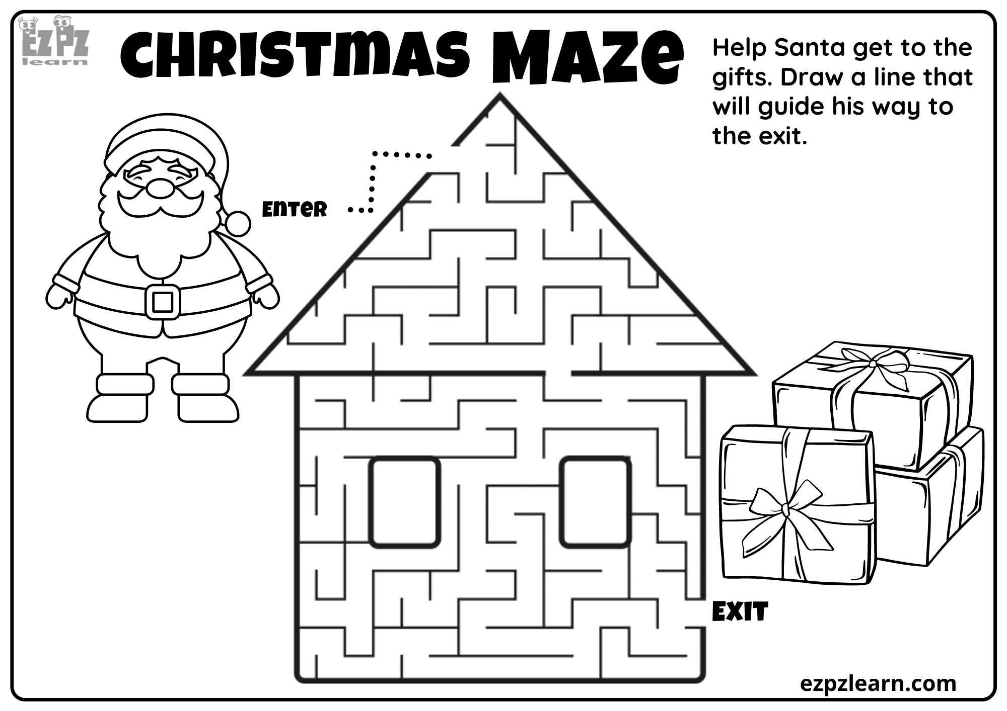 Christmas Maze 2 Ezpzlearn Worksheets Library