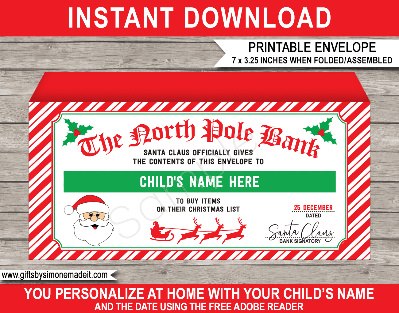 Free Santa Claus Envelope Printable