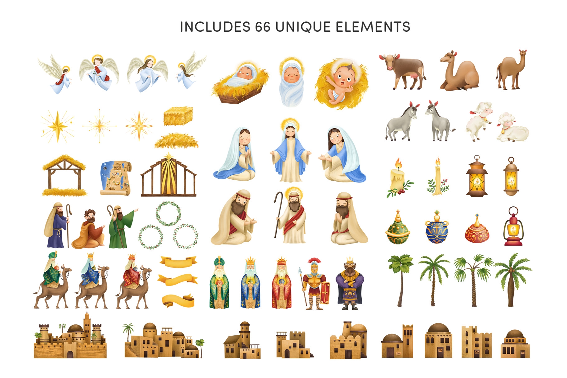 Christmas Nativity Clipart Illustrations DesignerCandies