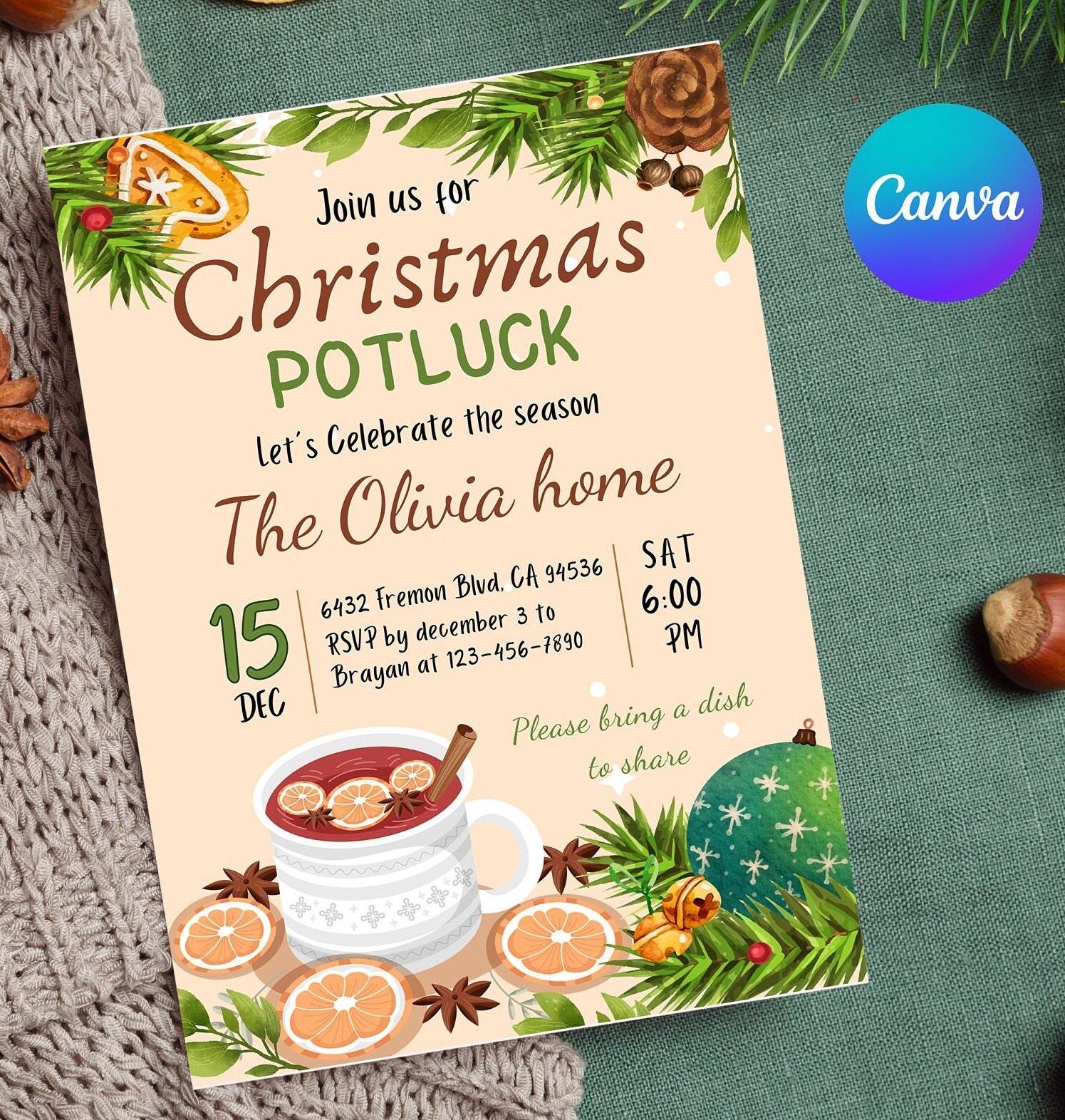 Christmas Potluck Invitation Invitations To A Shared Christmas 