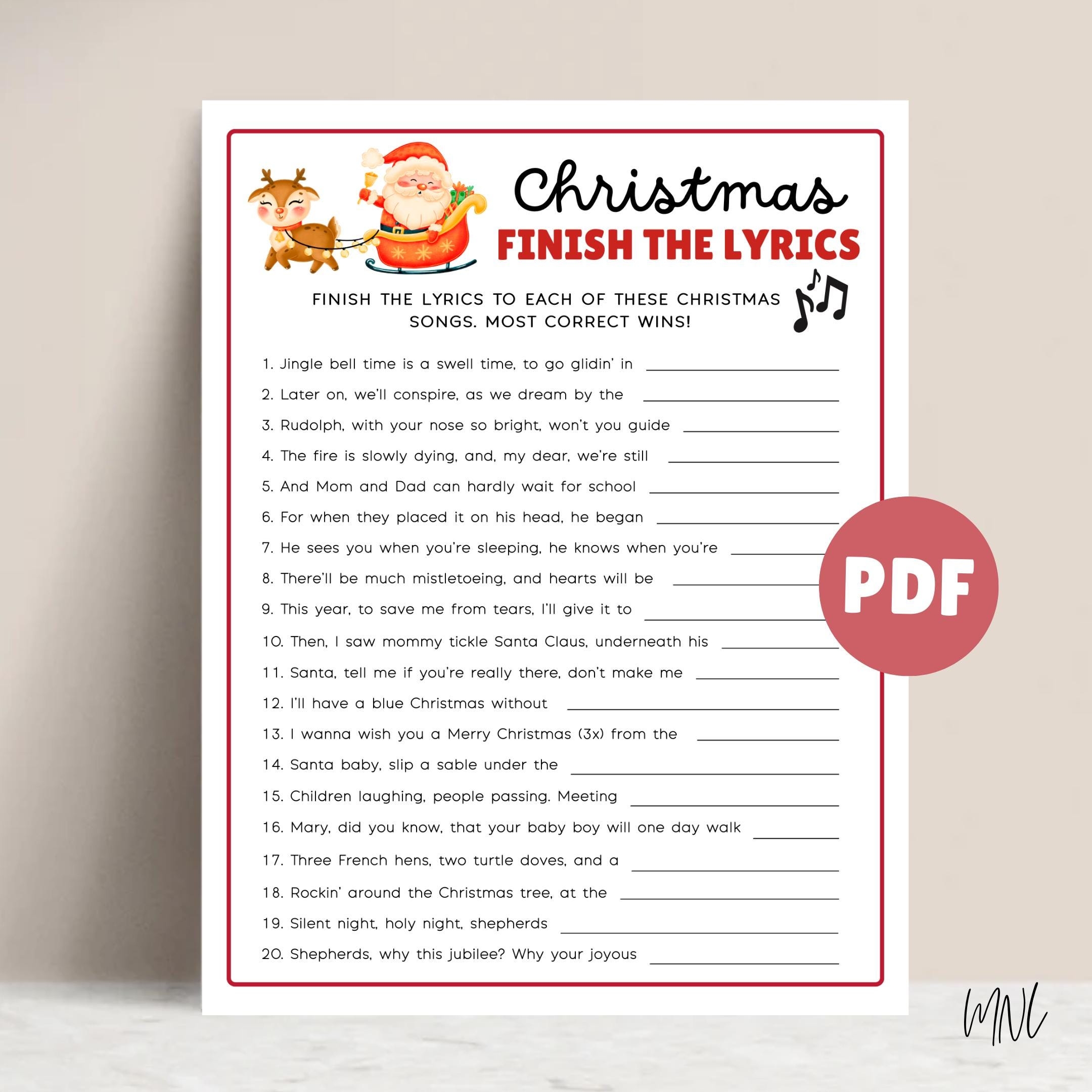 Free Printable Lyrics For Songs
