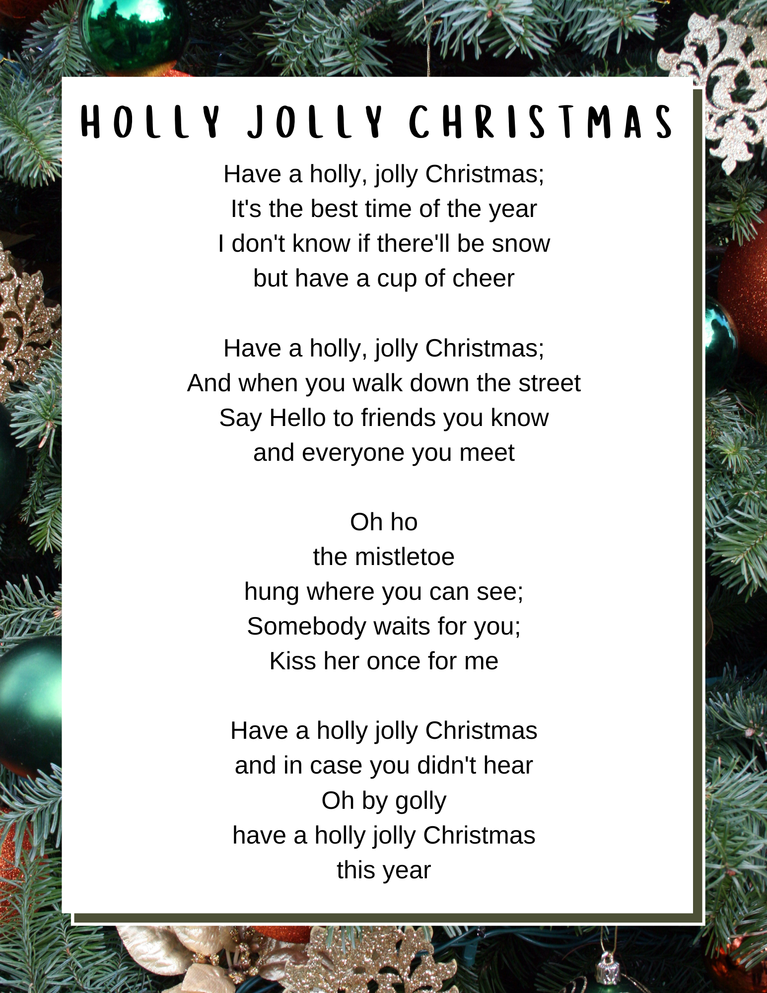 Christmas Songs Lyrics Lyrics To Popular Christmas Carols 