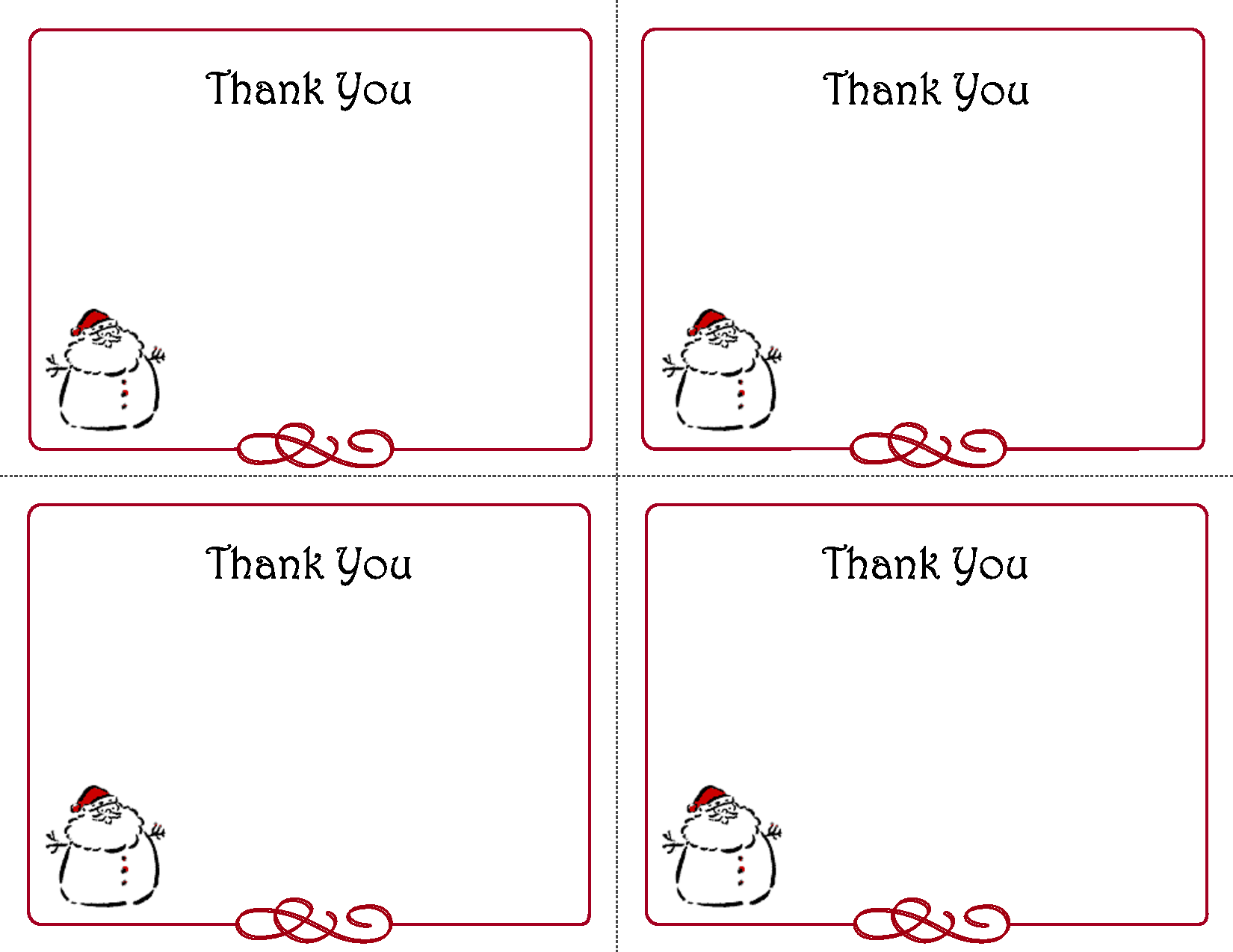 Christmas Thank You Cards 10 Free PDF Printables Printablee Worksheets Library