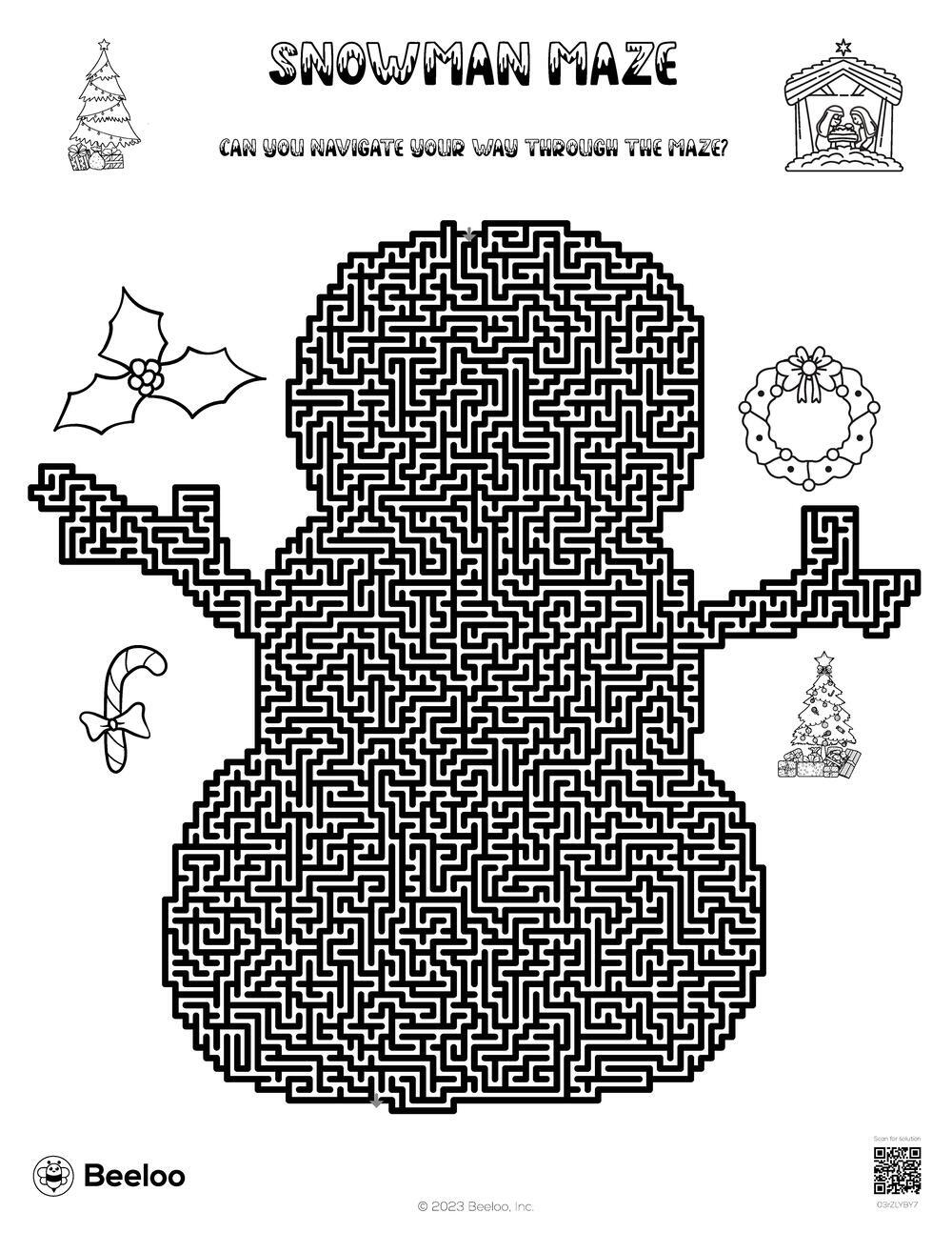Christmas themed Mazes Beeloo Printable Crafts And Activities For Kids