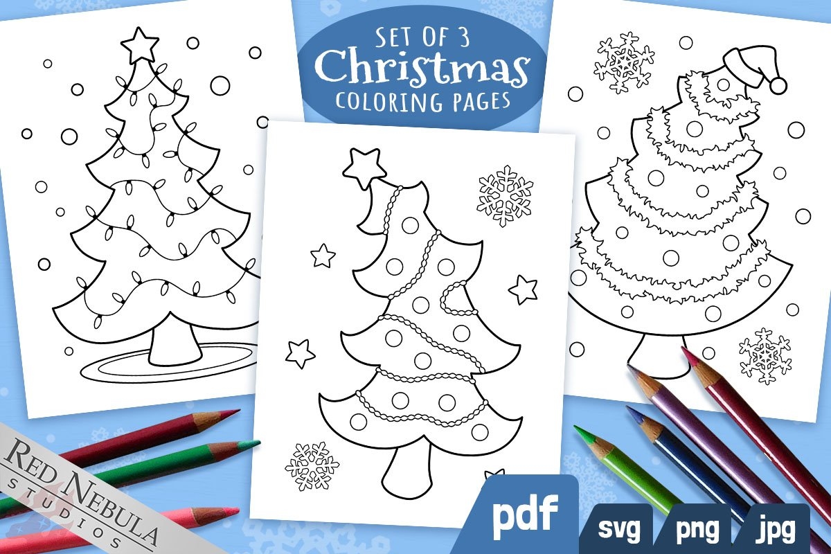 Christmas Tree Coloring Pages Printable Kids Activity Pages