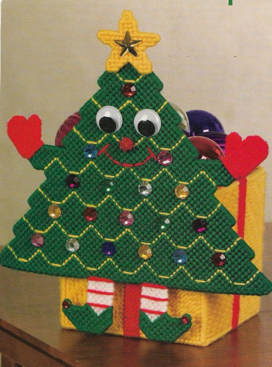 CHRISTMAS TREE SURPRISE BOX PLASTIC CANVAS PATTERN INSTRUCTIONS HTF EBay