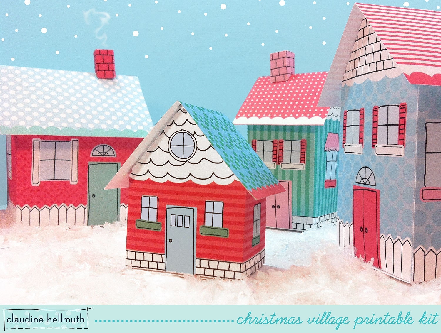 Christmas Village Favor Boxes Luminaries Party Centerpiece Decoration Printable PDF Kit INSTANT Download Etsy