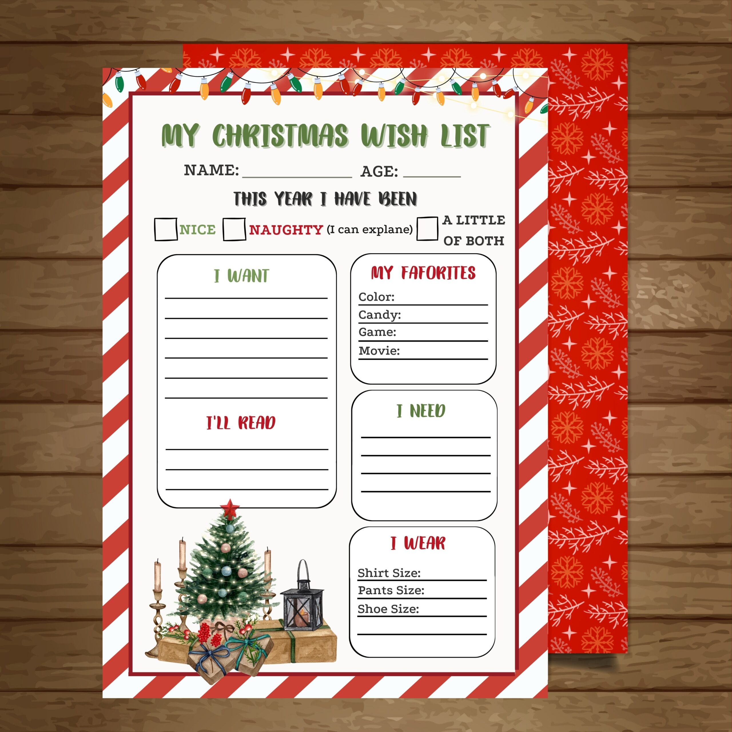 Christmas Wish List For Kids Christmas Wish List Template 