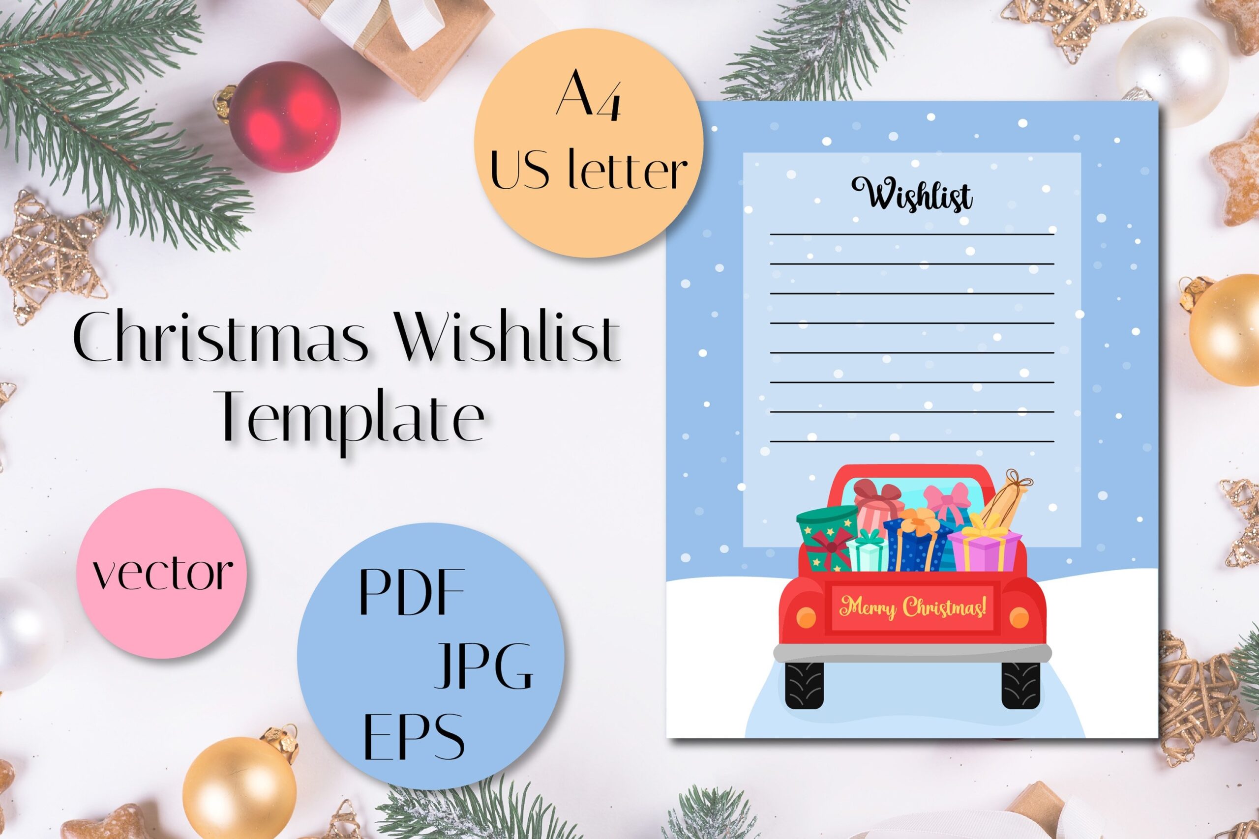 Christmas Wish List Template Printable PDF U0026 Vector