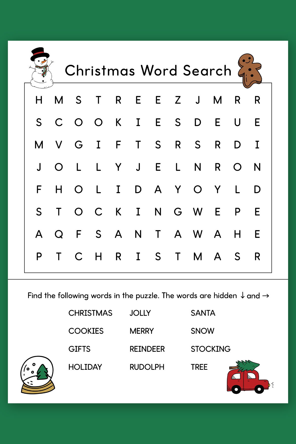 Free Printable Christmas Find A Word