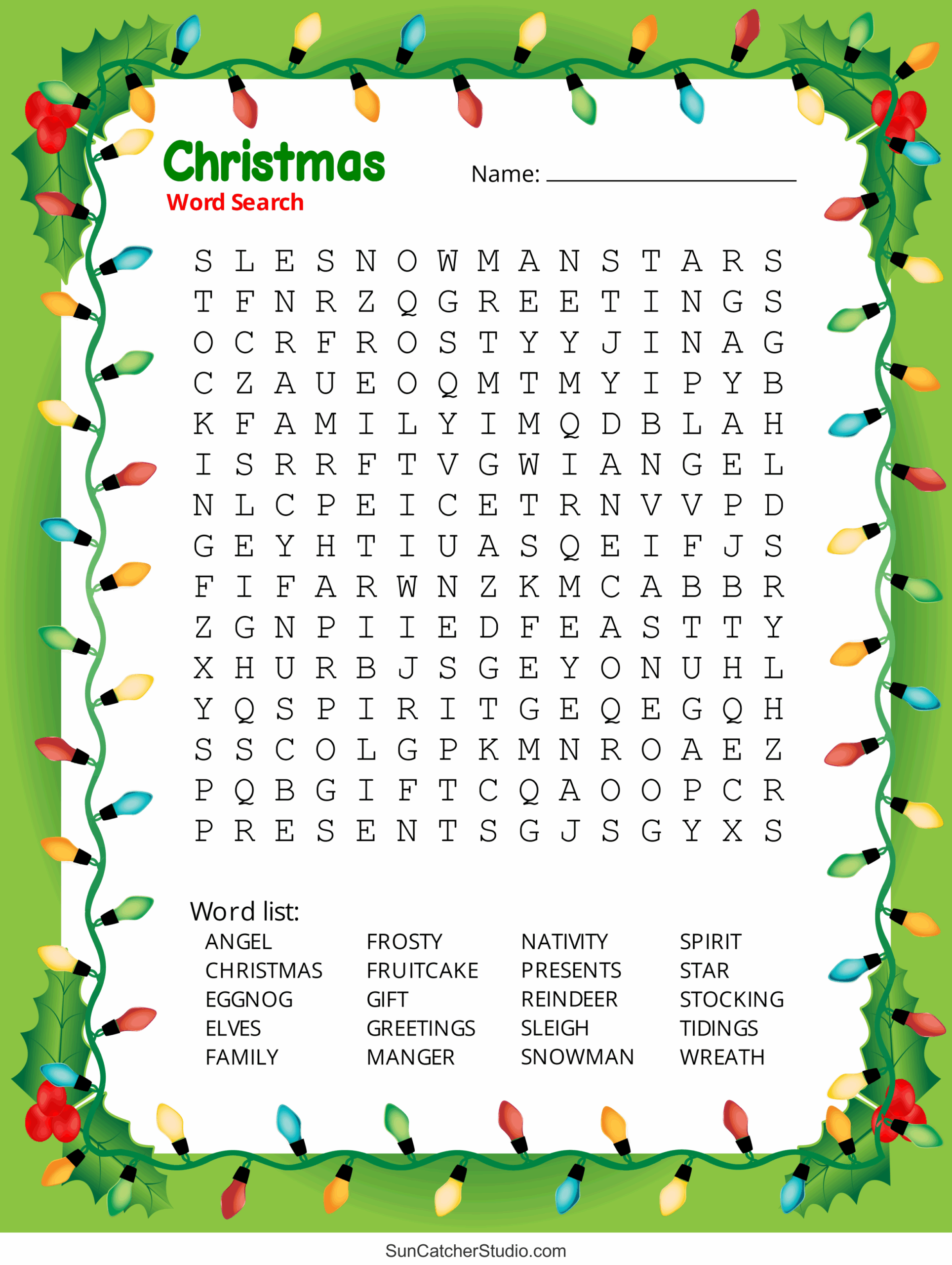 Christmas Word Search Free Printable PDF Puzzles Free Printables Monograms Design Tools Patterns U0026 DIY Projects