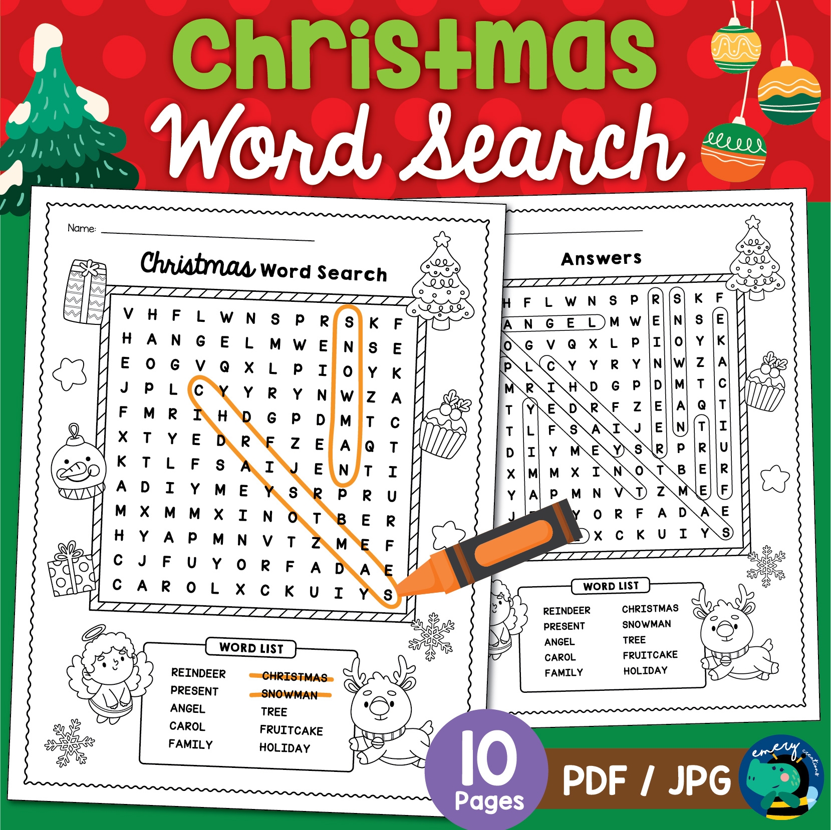 Free Printable Christmas Word Search Puzzles