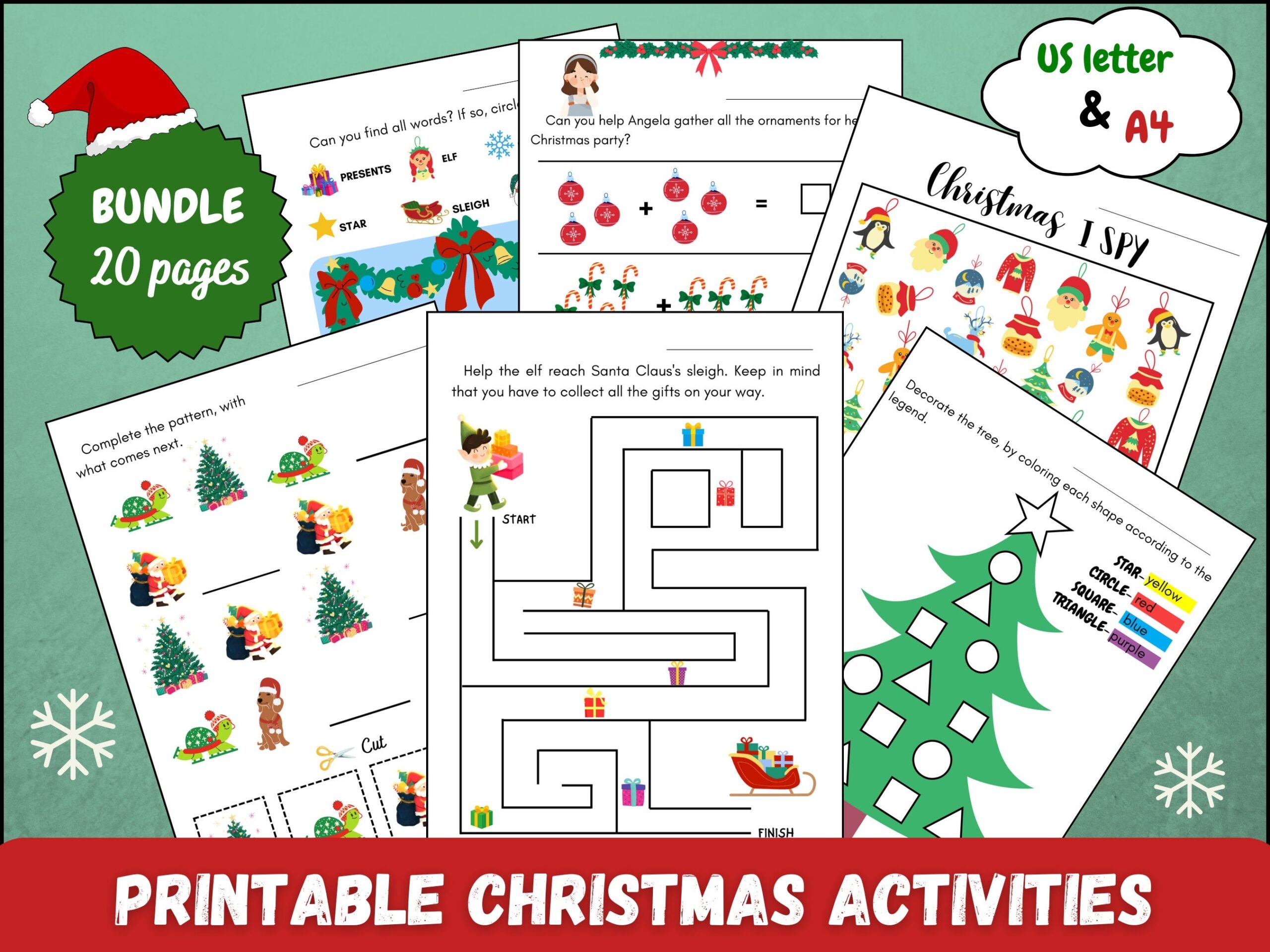 Christmas Worksheets For Children Christmas Coloring Pages 