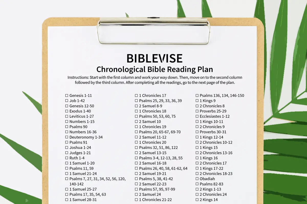 Chronological Bible Reading Plan With Printable PDF 